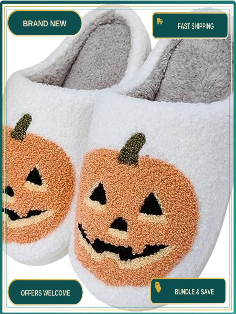 Memory Foam Plush Fluffy Lined Slippers Indoor Outdoor Winter House